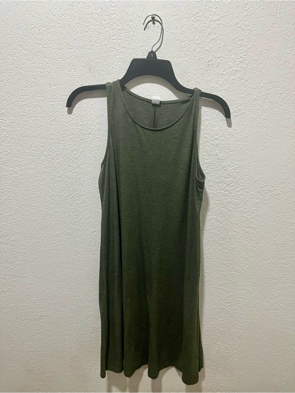 Old Navy Heather Olive Green Sleeveless Knit Swing Dress